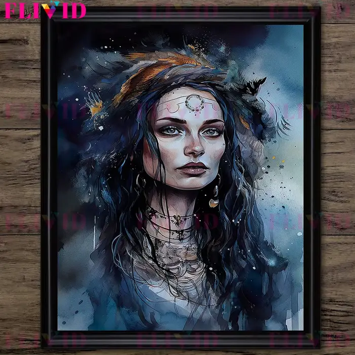 Lilith Goddess of Night and Calming Hekate Portrait Wall Art, Impression sur toile, Déesse des Enfer