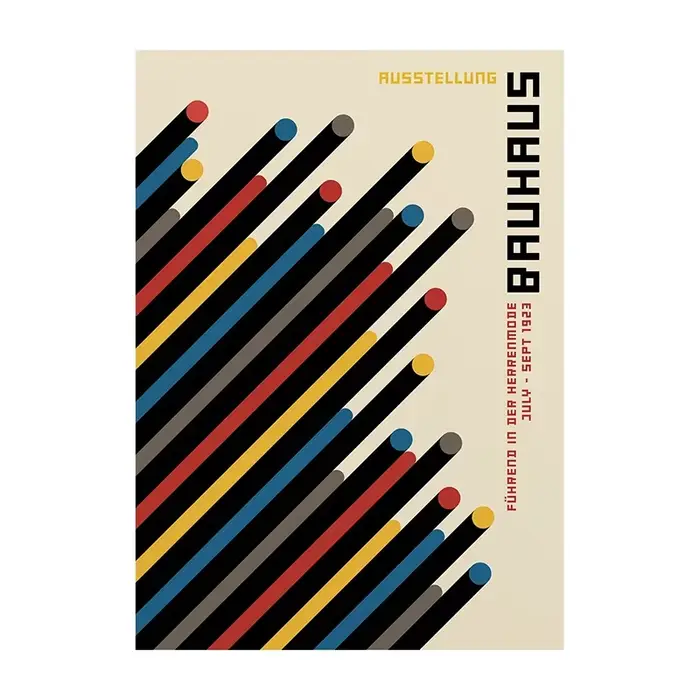 Affiche sur toile géométrique de style Bauhaus, impression vintage de style pop art, tableau mural m