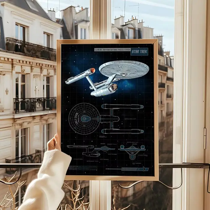 Vaisseau spatial Design S_Star T_Treks affiche décorative murale Art autocollants Mural Photo impression pour la maison salon couloir décor cadeau