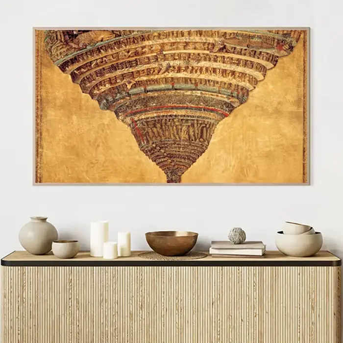 La carte de l'enfer la comédie divine Dante Sandro Botticelli