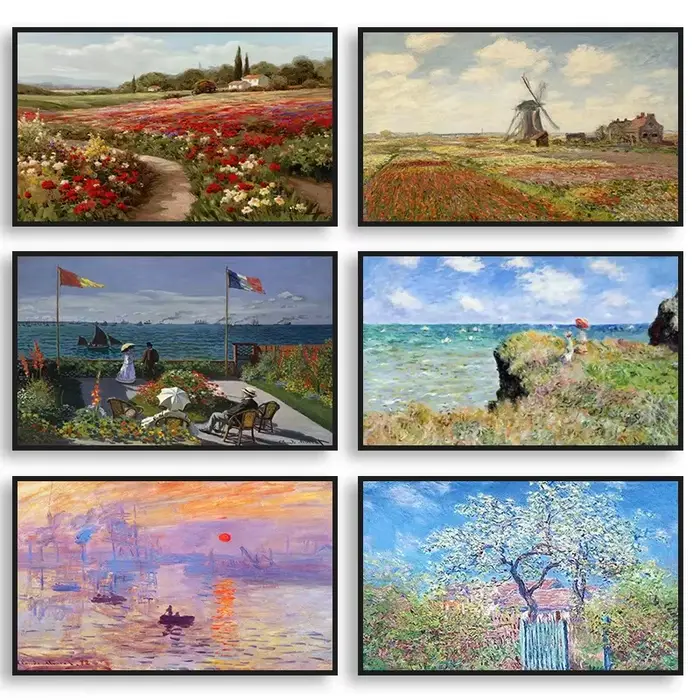 Impressionnisme œuvre série Claude Monet toile peinture affiche esthétique HD impression mur Art
