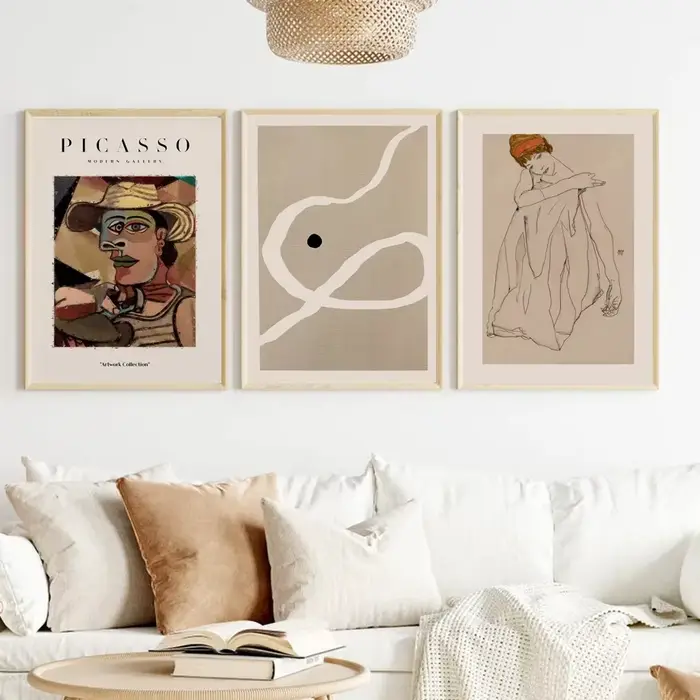 Affiches nordiques simples Picasso Boho noir abstrait toile impression peinture mur photo Art chambre salon intérieur décor à la maison