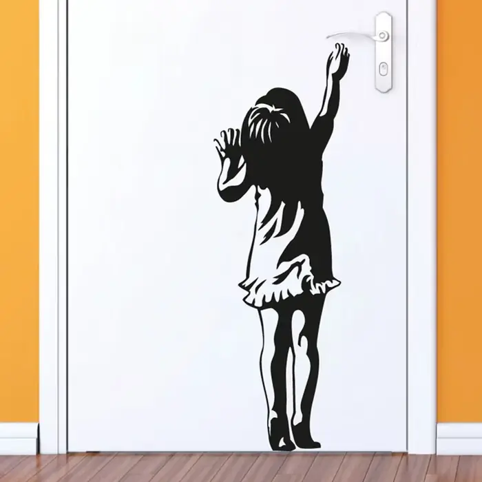 Banksy-Autocollant de petite porte pour fille