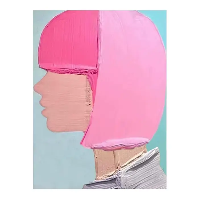 Mur de peintures à l'huile abstraites de femme