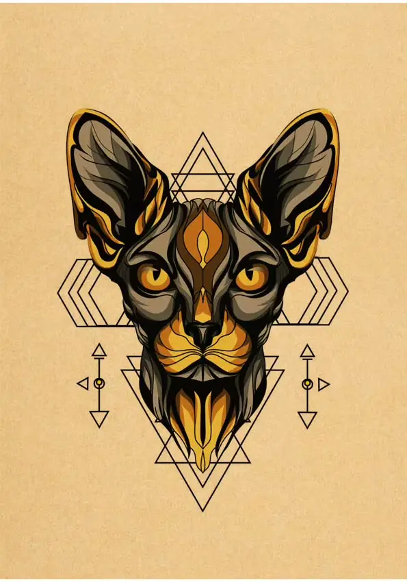 Sphinx – affiche de chat rétro, en papier Kraft, impression Vintage, décor de maison, Bar, café, pei