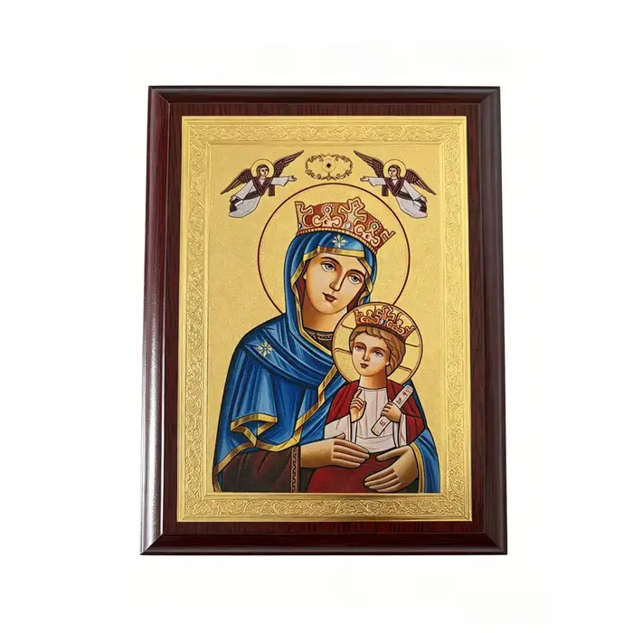 Vierge de Perpétuelle Aide encadrée, icône de la Vierge Marie et de Jésus, art mural religieux, cadr