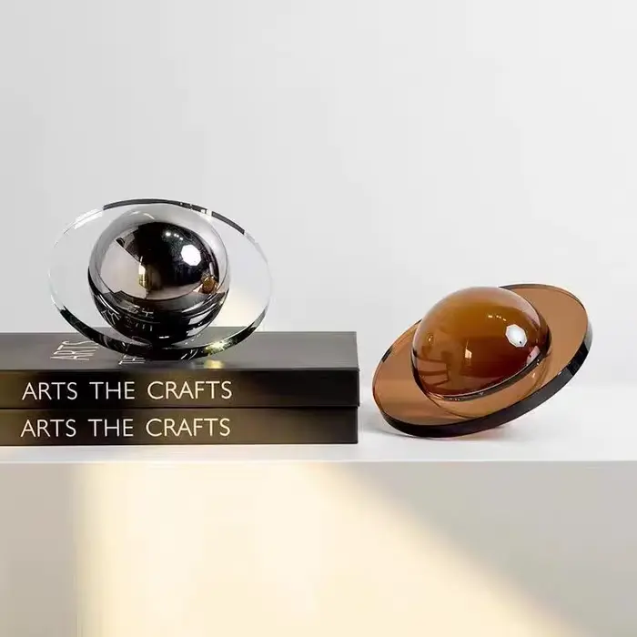 Ornements d'art planète en cristal Transparent