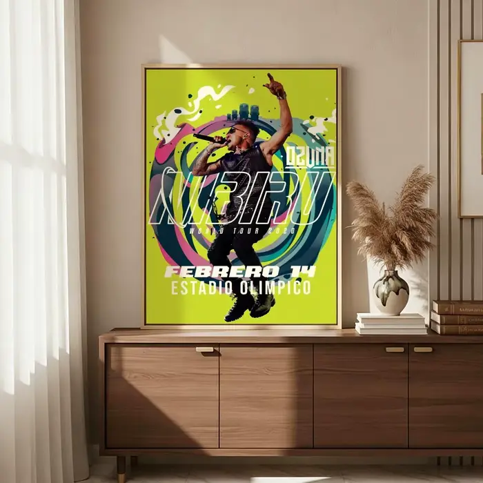 Peinture sur toile moderne avec calligraphie de la couverture de l'album de l'artiste O-Ozuna pour chambre à coucher et salon | Décoration d'intérieur, cadeau