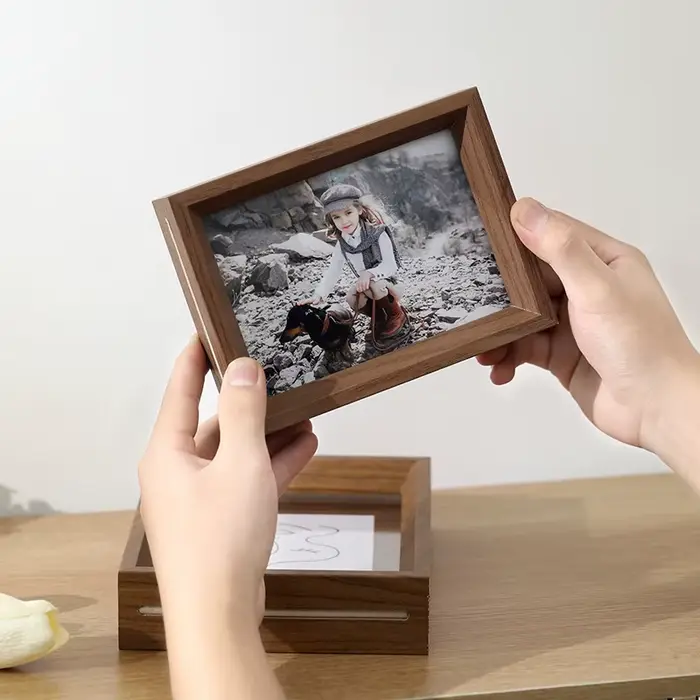 Cadre photo transparent double face pour table de calligraphie