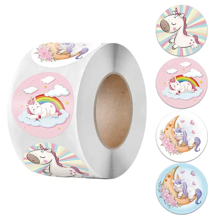Autocollant licorne de dessin animé pour enfants