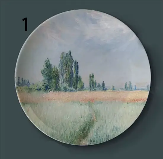 Assiettes murales de peinture Monet, tentures murales, artisanat en céramique, plat décoratif pour l