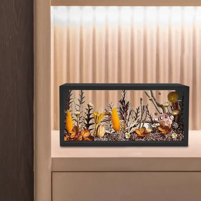 Boîte à ombre, cadre photo, boîte à ombre en bois profond, vitrine de fleurs séchées pour billet sou