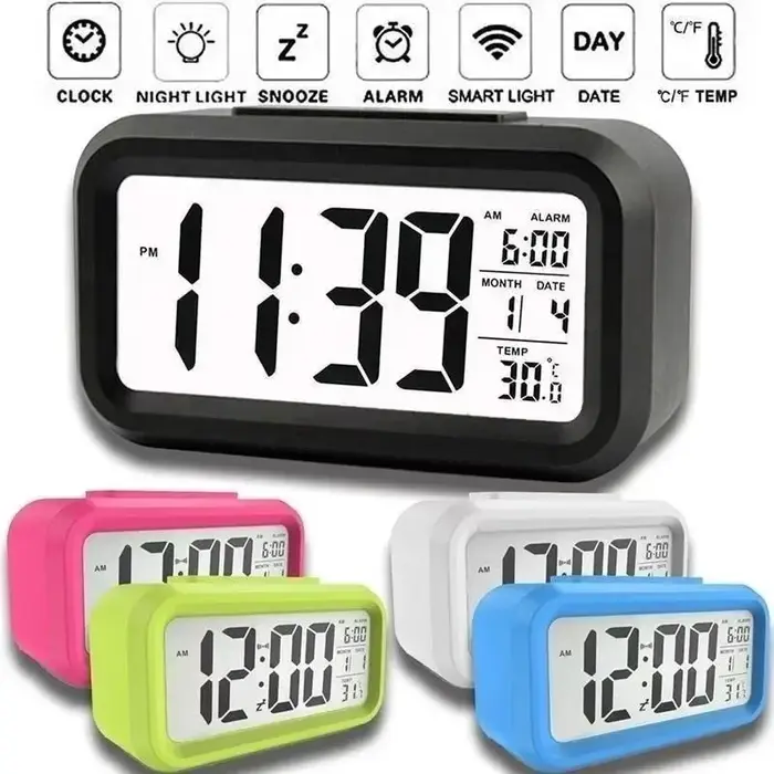 Réveil numérique Led rétro-éclairage données temps calendrier bureau multi-fonction électronique chambre décoration