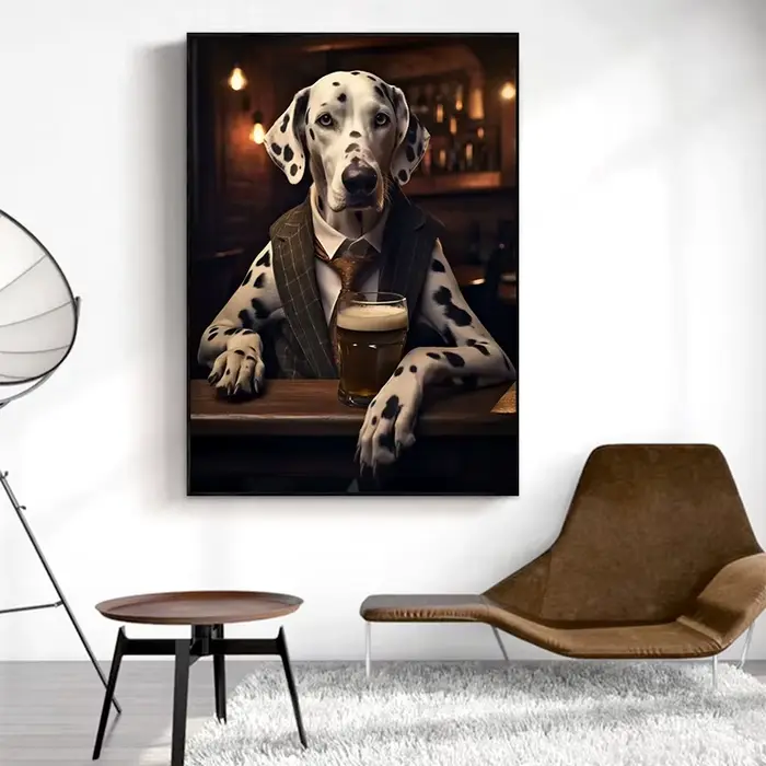 Affiche de chien mignon dans le pub