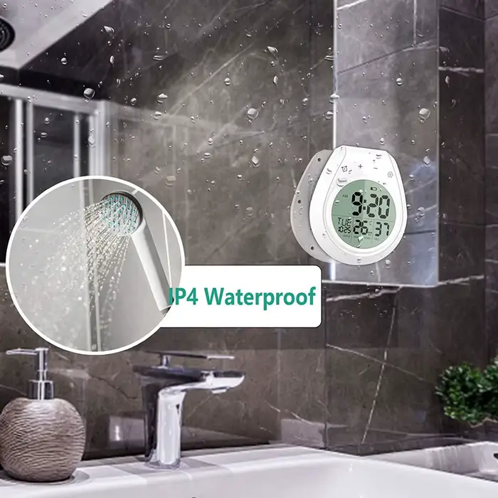 Horloge de douche numérique étanche