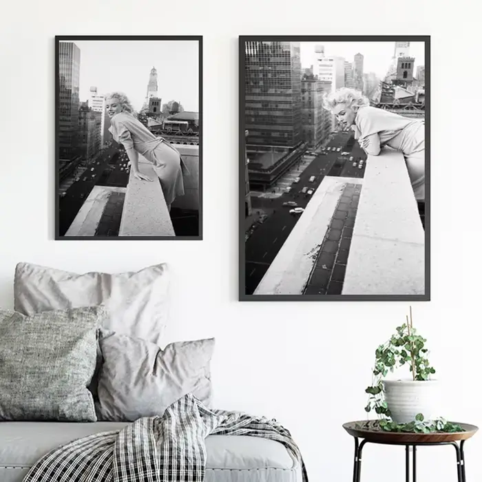 Affiche sur toile Vintage noire et blanche
