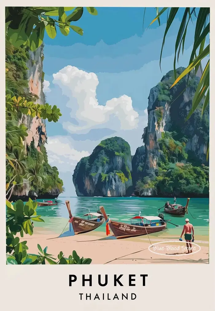Affiche d'art sur toile Paysage de la Thaïlande : Phuket, Chiang Mai, Koh Phangan, Bangkok – Décorat