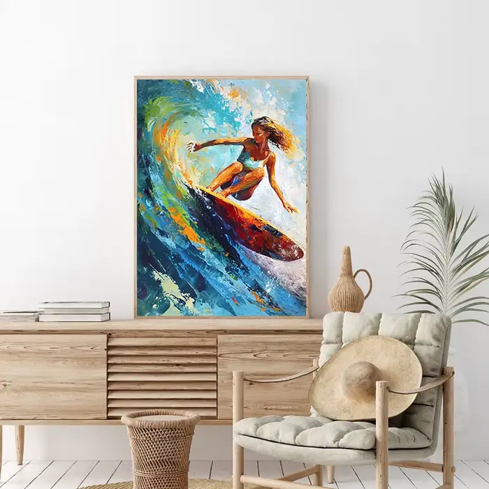 Affiche sur toile de vague d'océan