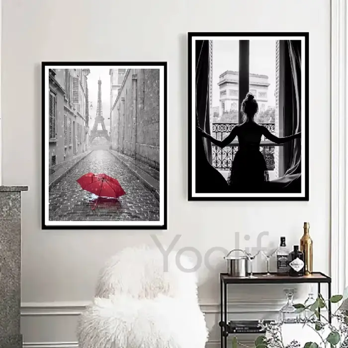 Affiche de photographie de paysage de ville de France