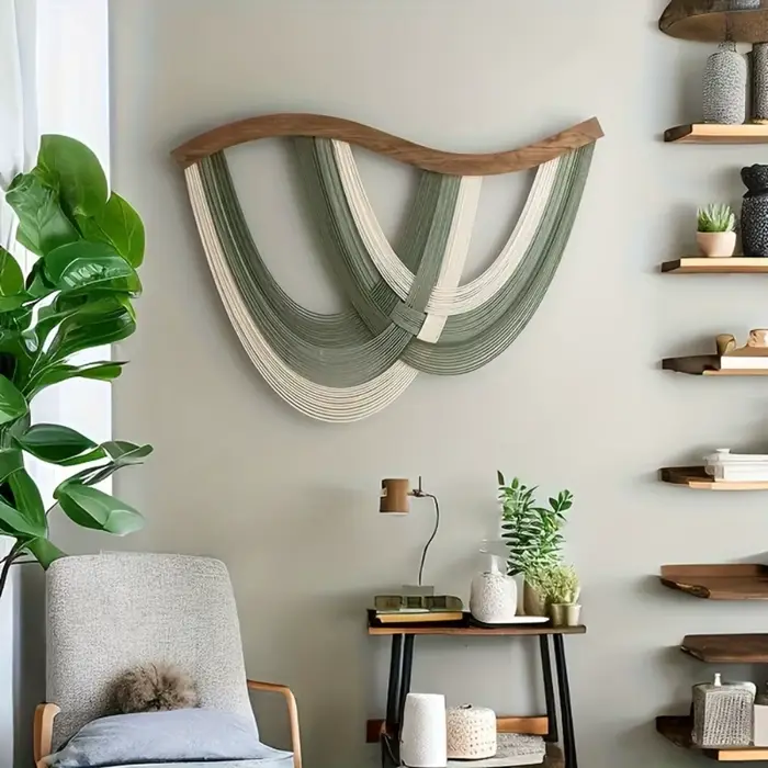 Décoration murale en macramé
