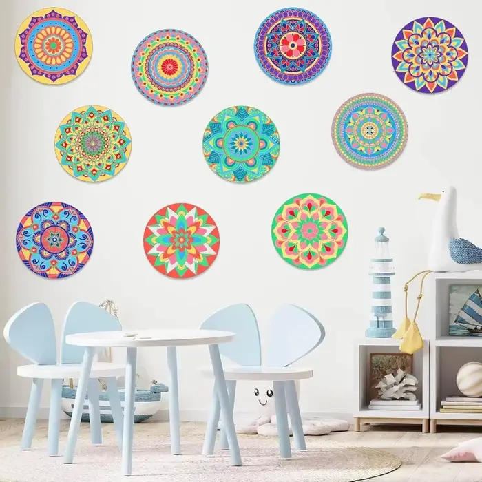 Peinture de Mandala en bois