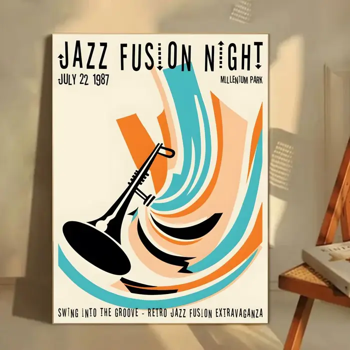 Affiche vintage amusante du Festival de musique Jazz suisse
