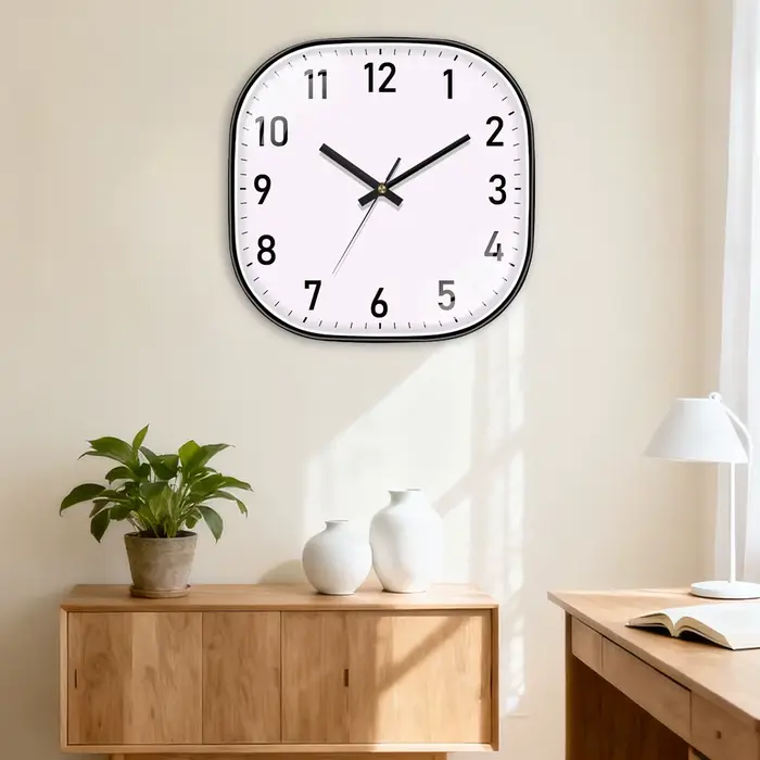 Horloge murale carrée à Quartz