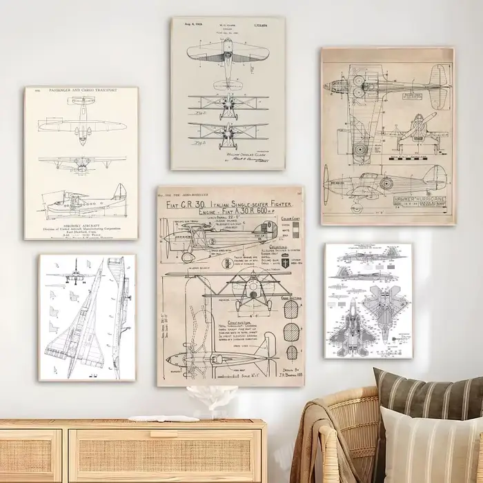 Affiche sur la structure d'un avion Boeing