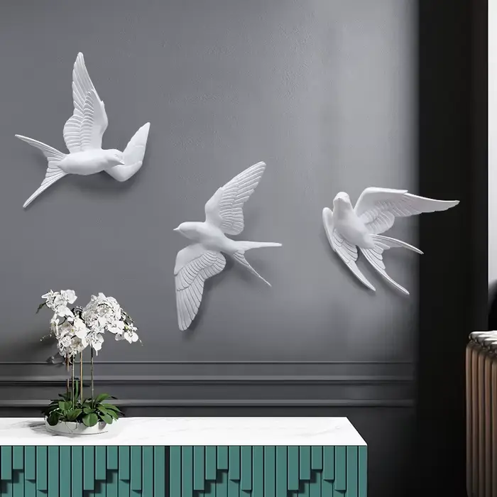 Décoration murale créative d'oiseau 3D