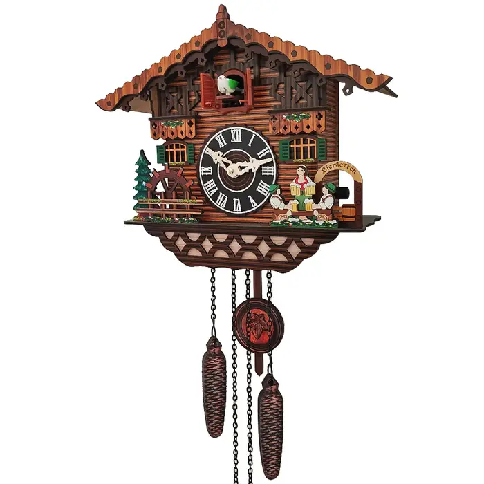 EYFL-Horloge murale en bois, réveil oiseau, horloges coucou pour la maison, décoration de chambre d'