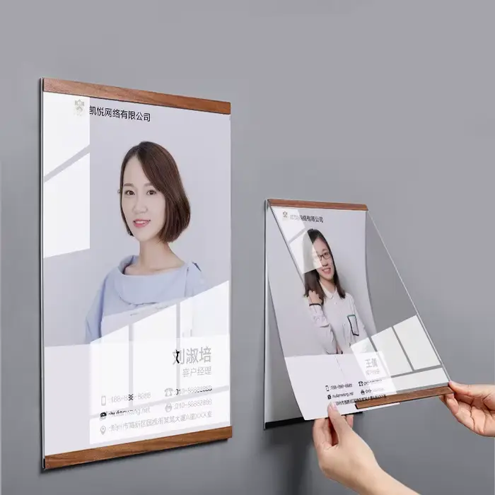 Cadre photo A5/A4 mural sans perçage, porte-documents, porte-affiches, cadre d'affichage en acryliqu