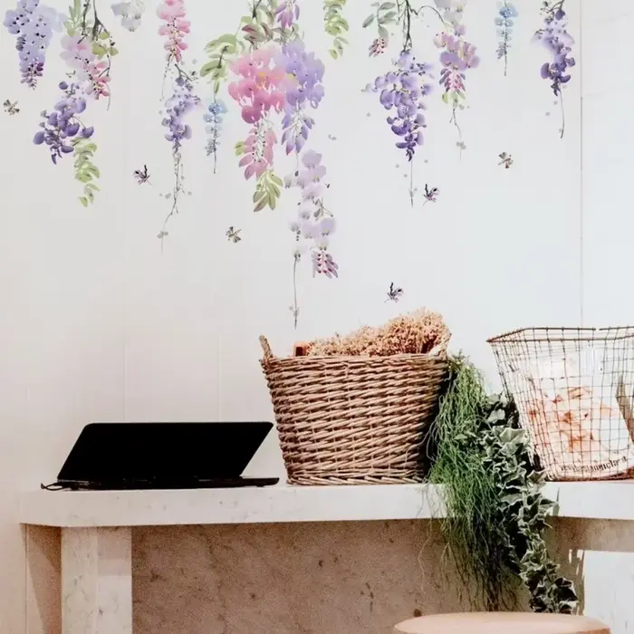 Autocollants muraux floraux plantes à fleurs