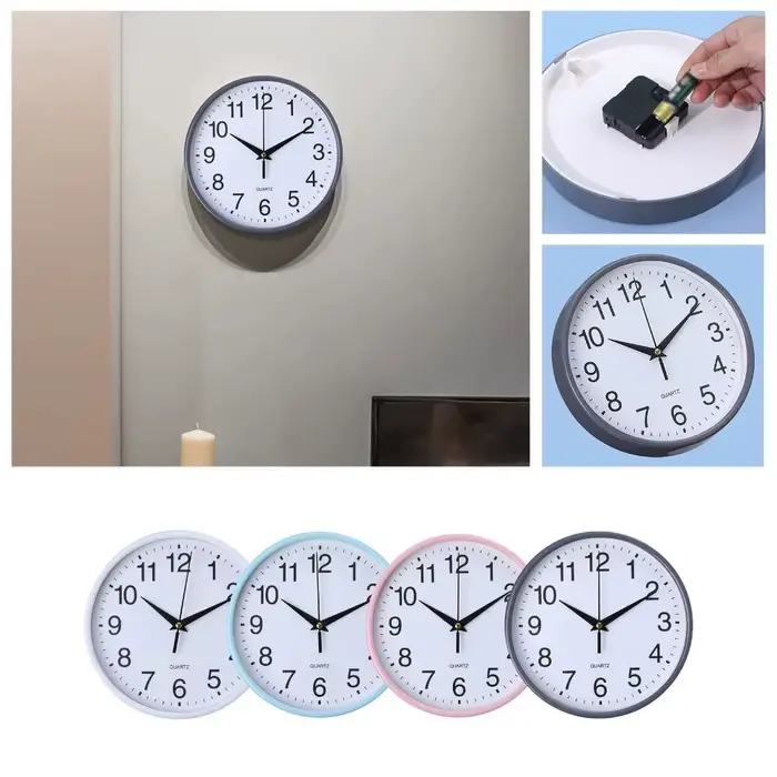 Horloge murale suspendue à piles