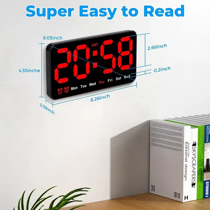 Horloge murale numérique à LED