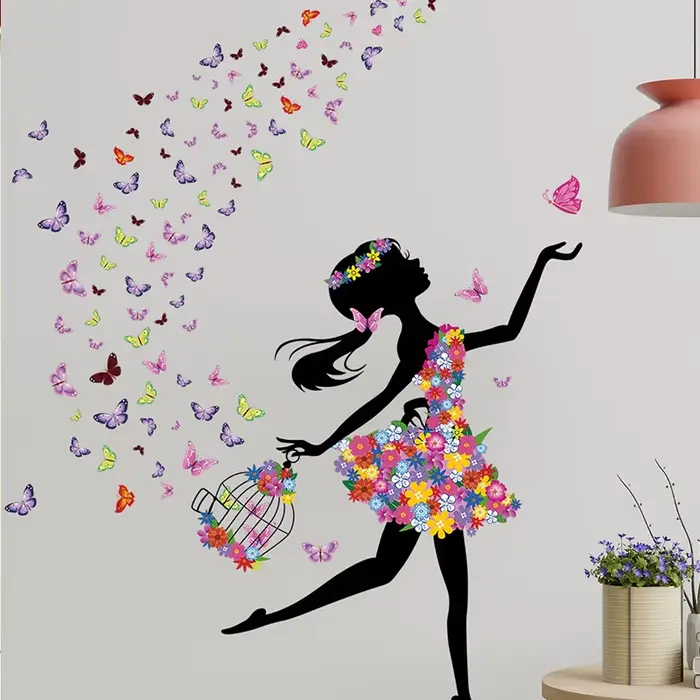 Autocollants Muraux Papillon pour Chambre d'Enfant Fille