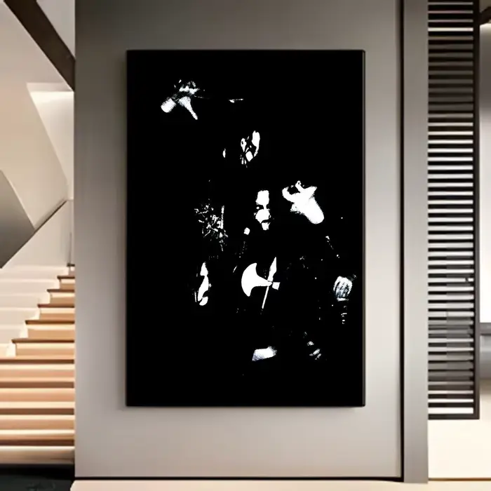 Affiche artistique du groupe de métal noir M-Mayhem