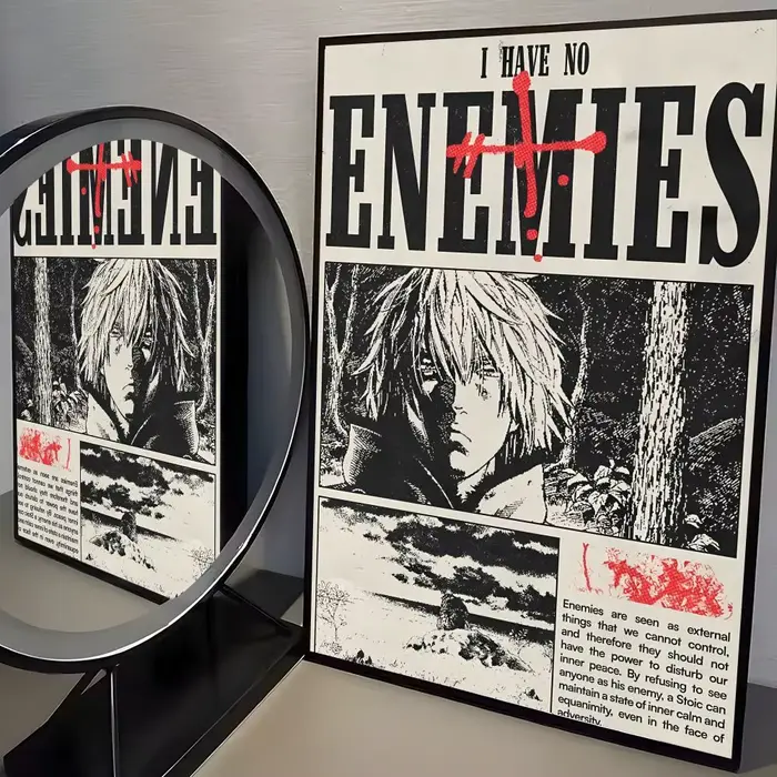 Affiche murale tendance de l'anime v-vinland Saga, bon autocollant imprimé sur papier PP pour café, 