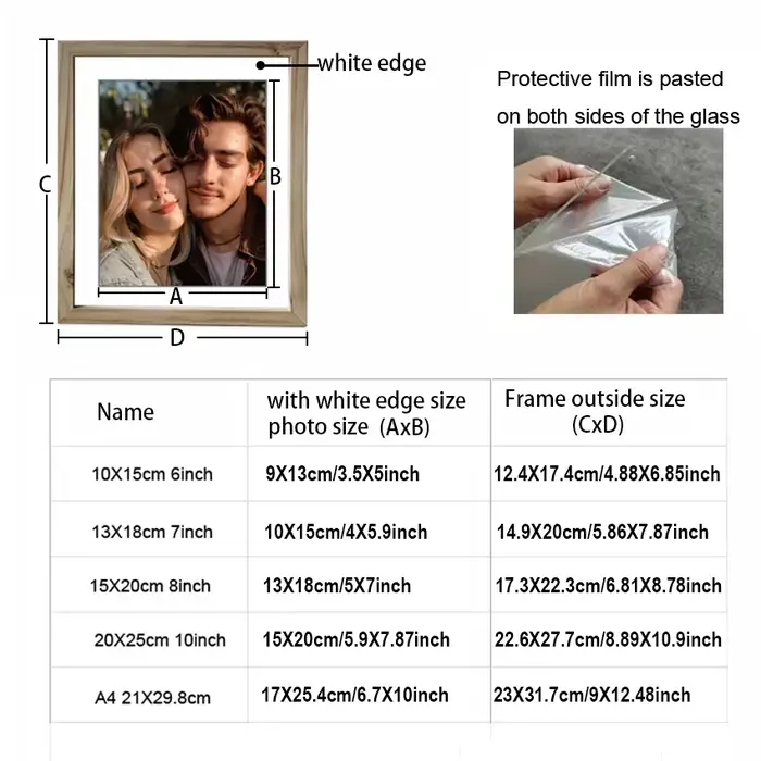 Cadre Photo en bois personnalisé pour murs 10X15 15X20 20X25 A4