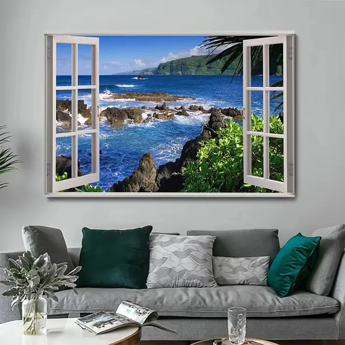 Affiche de paysage effet fenêtre