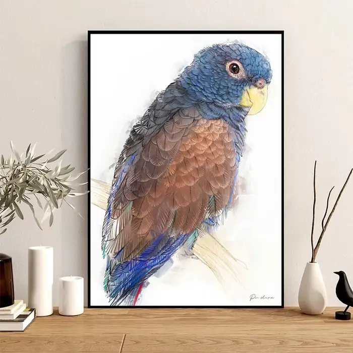 Affiche de perroquet aquarelle