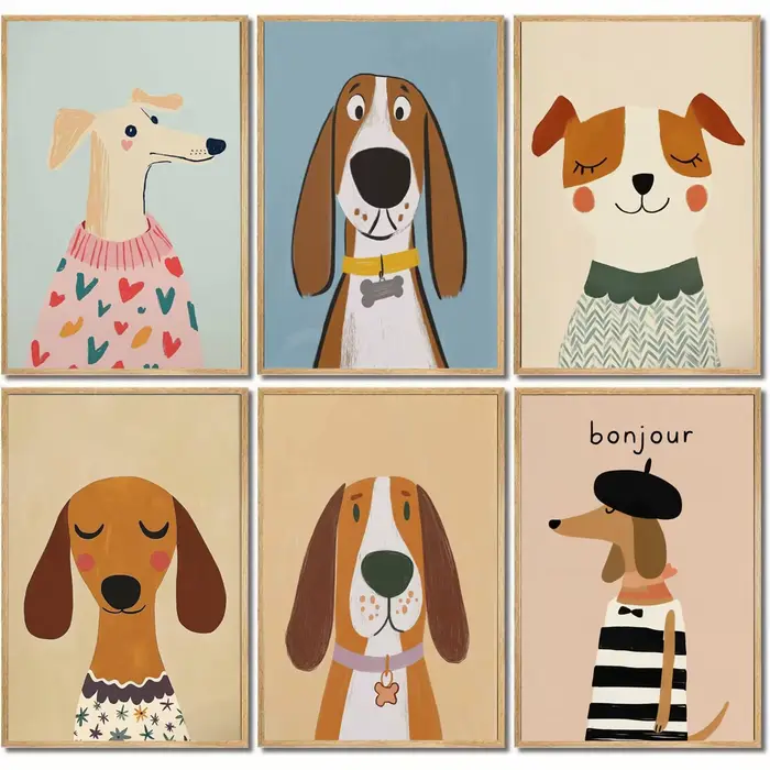 Affiche esthétique minimaliste pour chien