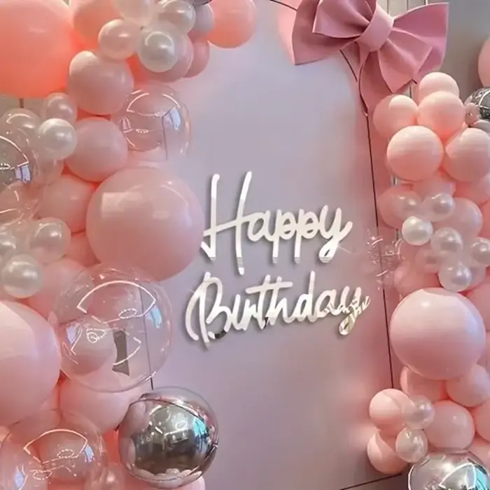 Autocollant Mural Miroir Acrylique Joyeux Anniversaire pour Décoration de Chambre