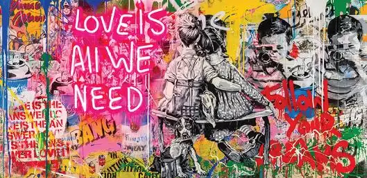 LOVE IS ALL WE NEED – peintures artistiques Graffiti imprimées sur toile, affiches et imprimés d'art