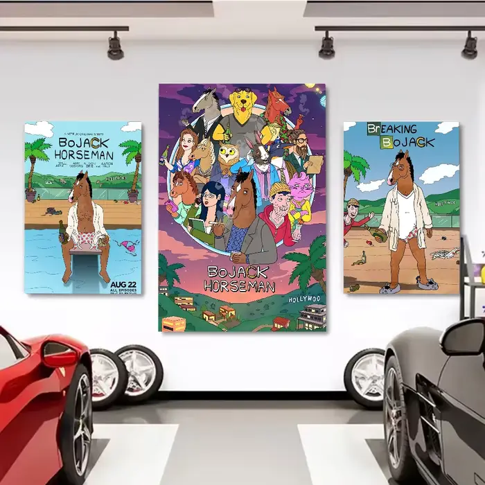 B-BoJack – affiche de dessin animé H-Horseman, Art mural polyvalent pour salon, chambre à coucher, bureau, couloir, Bar |   Idée cadeau de décoration d'intérieur