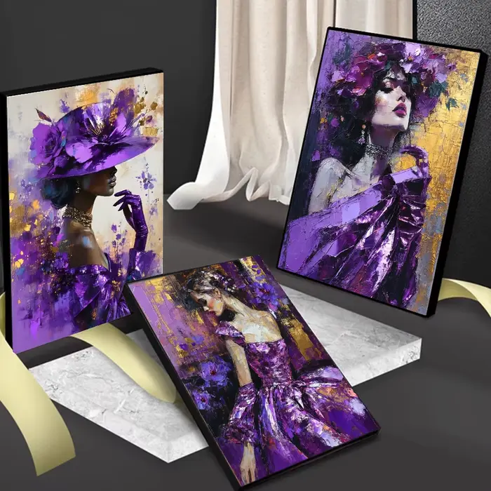 Affiche imprimée de Portrait de femme florale