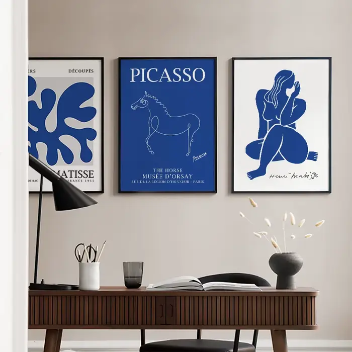 Affiches et imprimés botaniques nus de femme Henri Matisse Picasso bleue