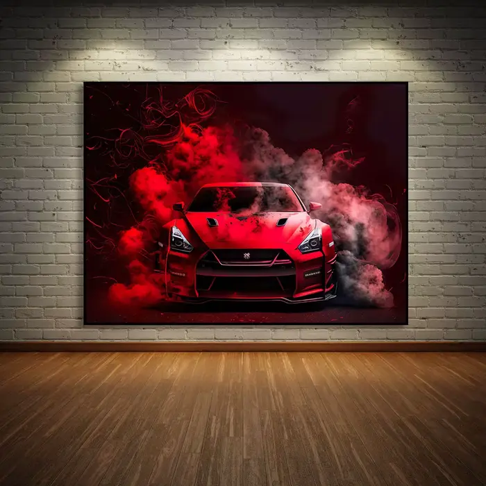 Peinture sur Toile Inspirée de la Voiture Vintage