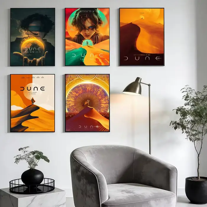 Affiche de film célèbre D-Dune, impressions d'art mural minimalistes modernes pour chambre à coucher, salon, décoration intérieure, cadeau
