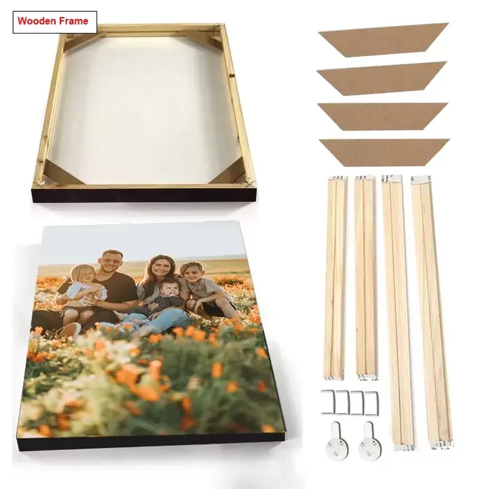 Cadre d'images en bois de grande taille, bricolage, pour mur, toile, peinture diamant, image et affi