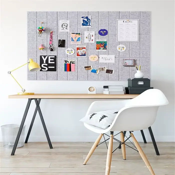 Panneau mural en feutre à grille 30x30cm